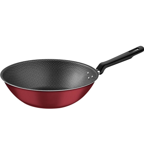 Wok Tramontina Loreto Antiaderente Starflon Max Vermelho 28cm 3,6l em Alumínio com Revestimento Interno e Externo