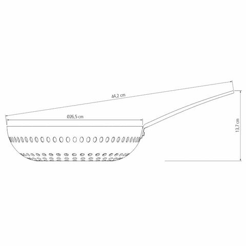 Frigideira Grelha Wok Furada Tramontina para Churrasco 26,5cm Alumínio Anodizado Aço Inox Grafite