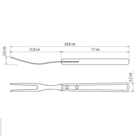 Jogo Tramontina Garfo Trinchante e Faca 8'' Churrasco Inox Cabo Madeira Natural 2 Peças