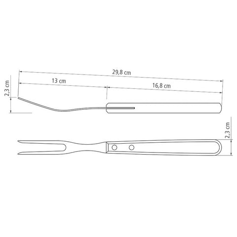 Kit Churrasco Tramontina Faca Chef 8' Garfo Trinchante Tábua Madeira Natural Aço Inox 3pçs