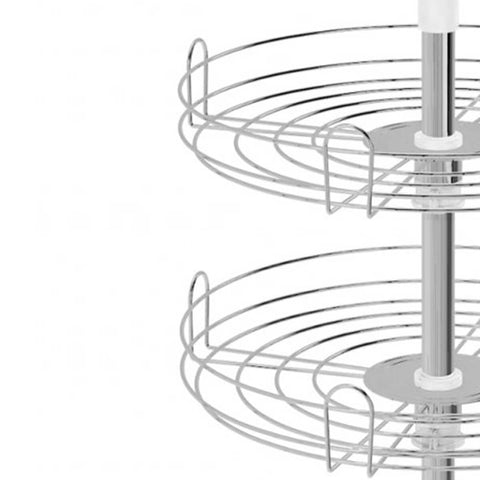 Fruteira Cesto Giratório Ellite para Armário Cozinha 35cm com 2 Cestos Cromado Dimec