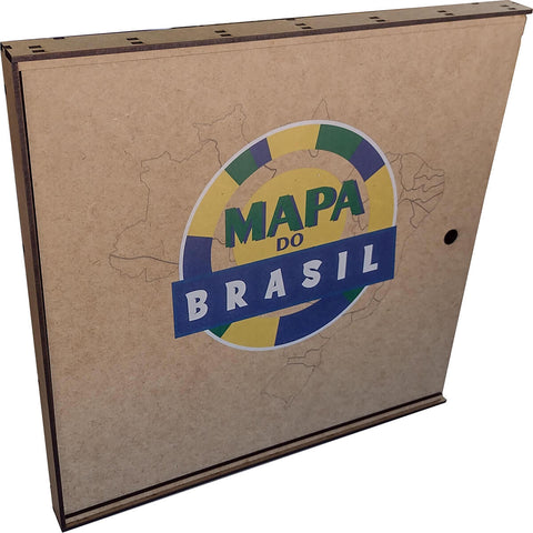 Mapa do Brasil Jogo de Montagem Educativo Estados 26 Peças de Madeira Zanline