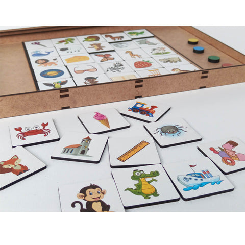 Jogo Educativo para Educação Infantil Rimas Lince de Madeira MDF Zanline