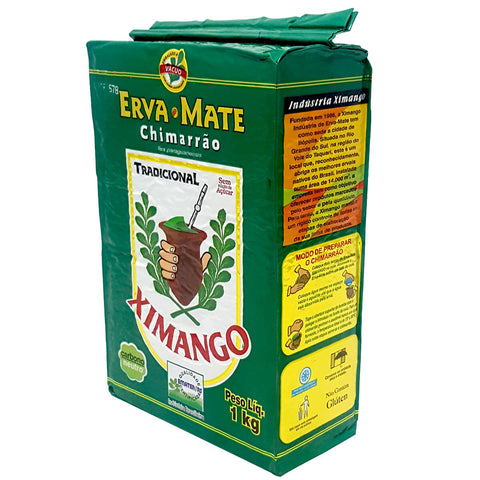 Kit 3 Pacotes de Erva-Mate de Chimarrão Tradicional Ximango 1kg à Vácuo Plantas Selecionadas