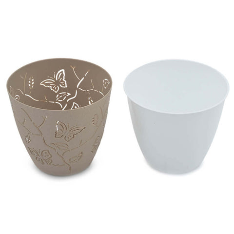 Vaso de Flor Plantas Cachepot 3D Floreira de Mesa Decor 1,4L Plasvale Borboletas