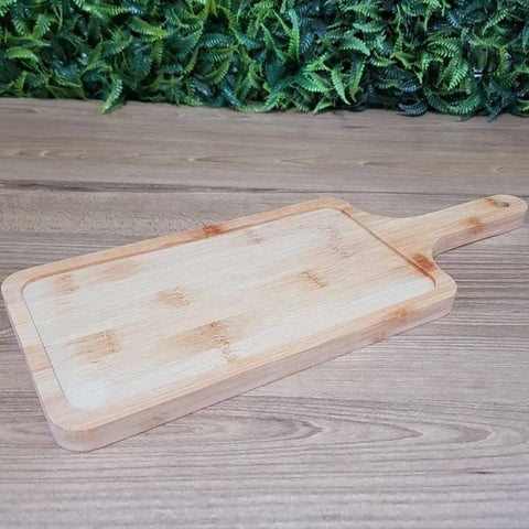 Tábua de Bambu para Servir 39x15cm Lyor Hambúrguer Petisco Frios Mesa Posta