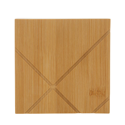 Pote Saleiro Bambu Lyor com Tampa para Cozinha 13x13x7cm Quadrado