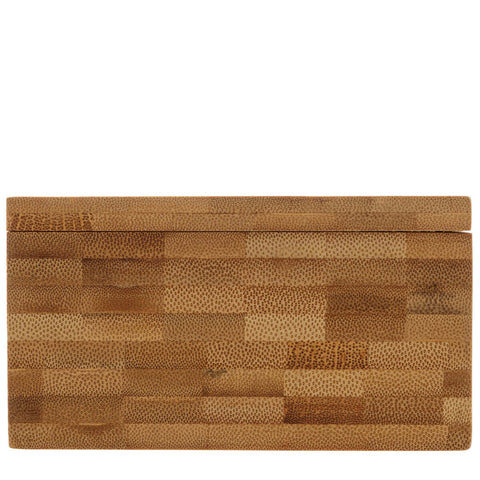 Pote Saleiro Bambu Lyor com Tampa para Cozinha 13x13x7cm Quadrado