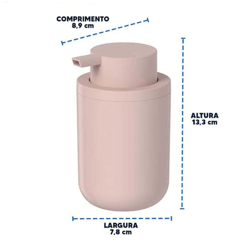 Porta Sabonete Líquido Bold Rosa Duna Dispenser Sabonete 300ml Banheiro Ou