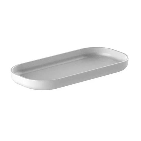 Bandeja Decorativa para Banheiro 16x8cm Dual Branca Oval Plástica Ou