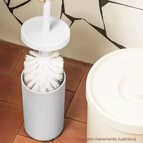 Escova para Vaso Sanitário com Suporte Bold Ou Branco Esfregão de Privada Banheiro