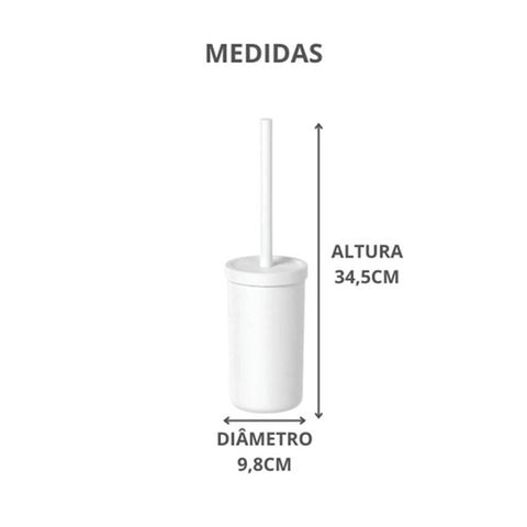 Escova para Vaso Sanitário com Suporte Bold Ou Branco Esfregão de Privada Banheiro