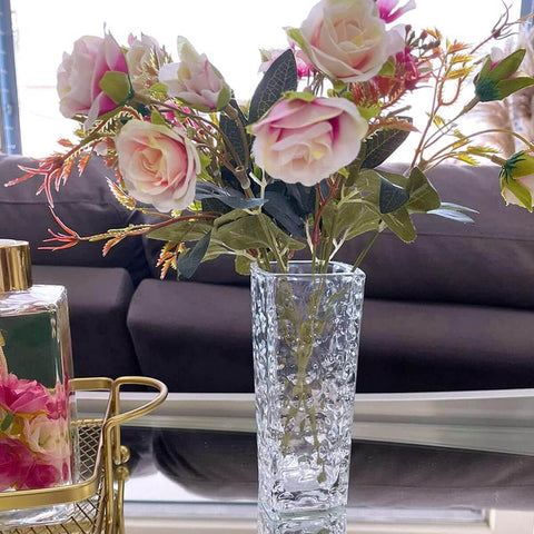 Conjunto 2 Vasos de Vidro Transparente para Flores de Mesa Decoração Interiores Sortidos Lyor