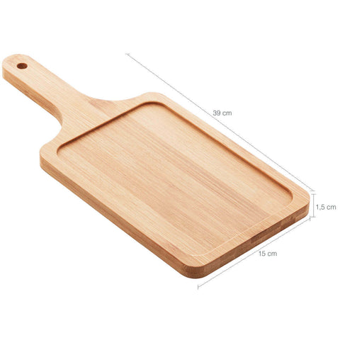 Kit 6 Tábuas Mesa Posta Restaurante de Bambu Servir 39x15cm Lyor Hamburgueria