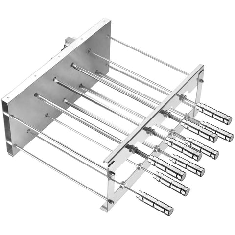 Churrasqueira Elétrica de Embutir com 9 Espetos Giratórios Bivolt Aço Inox 304 Reforçada Premium