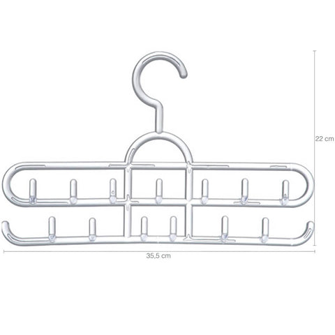 Kit 5 Cabides de Cintos Lenços Colares Suportes para Acessórios Lojas 13 Ganchos Cristal Cinquetti