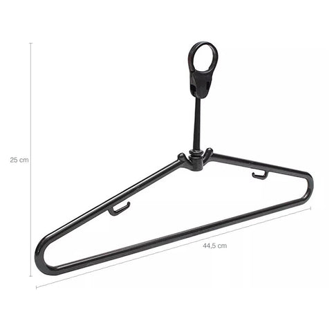 Cabide Antifurto Fixo Hotel Preto Clássico Inteligente de Roupas Alças 44,5cm Cinquetti