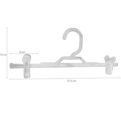 10 Cabides de Presilha Para Saia Loja Plástico Transparente 31,5cm Cinquetti