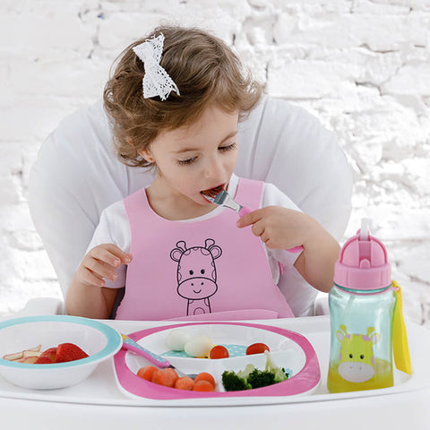 Garfo e Colher para Bebê +6m Inox Girafinha Buba Talheres Infantil Introdução Alimentar