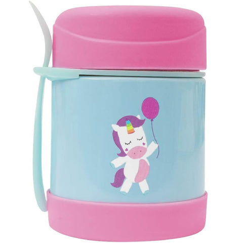 Pote Térmico Infantil Buba 320ml Inox com Garfo Unicórnio Animal Fun Papinha Frutas