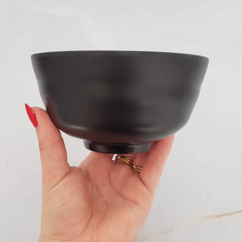 Conjunto 6 Bowls de Melamina Tóquio Lyor Preto 450ml Oriental Pote Redondo Shimeji