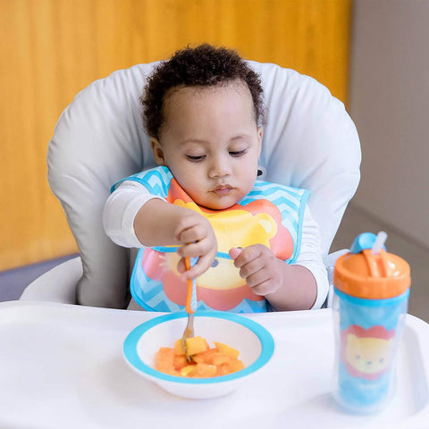 Kit Introdução Alimentar Buba Potinhos Talheres Garrafa Pote Térmico Prendedor de Bico Leãozinho