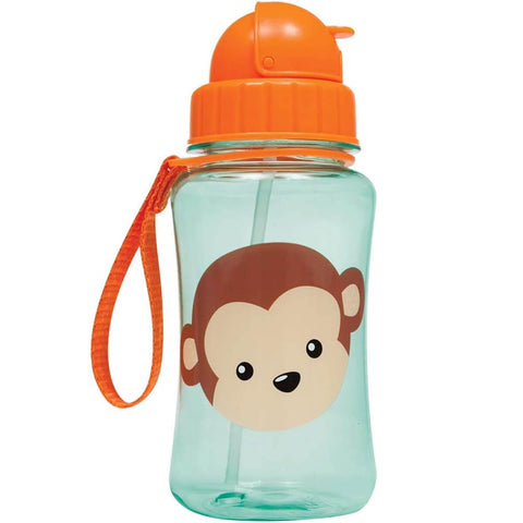 Garrafinha Animal Fun Macaquinho Buba 350ml com Canudo Garrafa Água Infantil Colorida