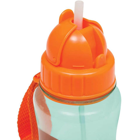 Garrafinha Animal Fun Macaquinho Buba 350ml com Canudo Garrafa Água Infantil Colorida