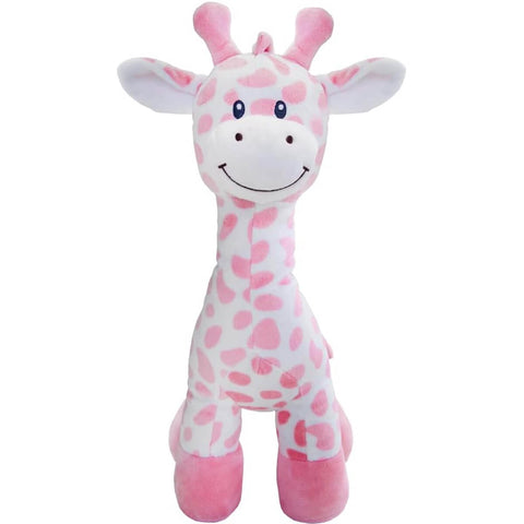 Bicho de Pelúcia Buba Girafinha Rosa 40cm Brinquedo Bichinho Girafa Decoração