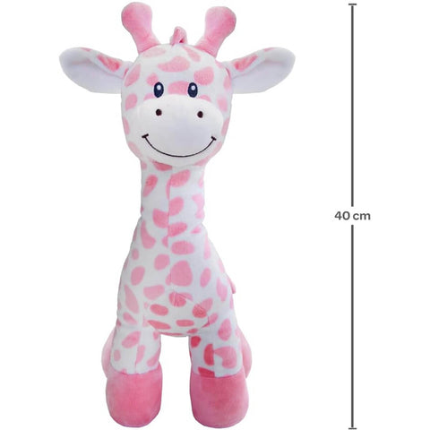 Bicho de Pelúcia Buba Girafinha Rosa 40cm Brinquedo Bichinho Girafa Decoração