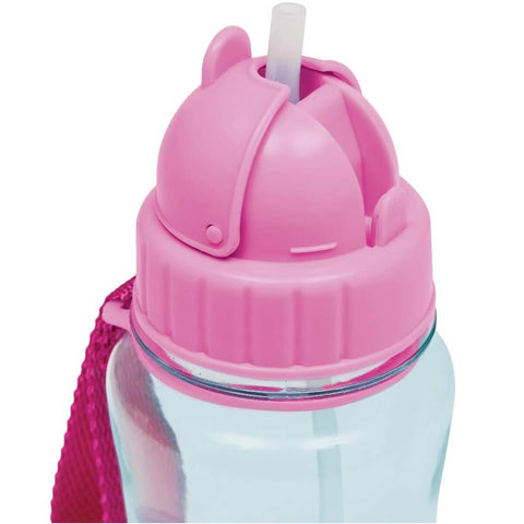 Garrafa Animal Fun Buba Água Infantil 350ml Garrafinha com Canudo Unicórnio +12m