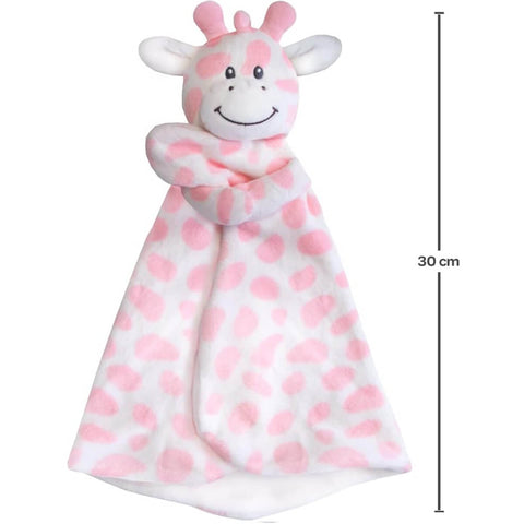 Naninha Girafinha Buba Nana para Bebê Paninho de Dormir 30cm Rosa Menina