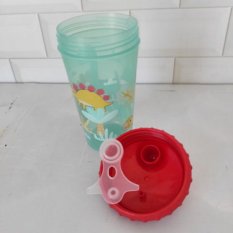 Copo Infantil com Tampa Antivazamento Dino Buba +12m 300ml Criança