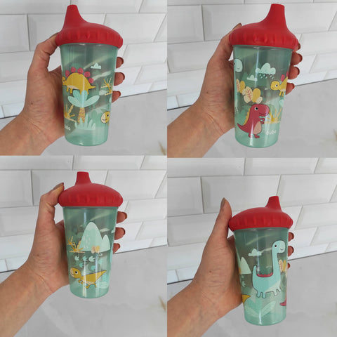 Copo Infantil com Tampa Antivazamento Dino Buba +12m 300ml Criança