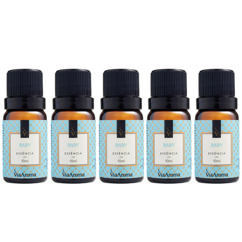 Kit 5 Essências Aromatizadoras Para Difusor Elétrico 10ml Via Aroma Baby