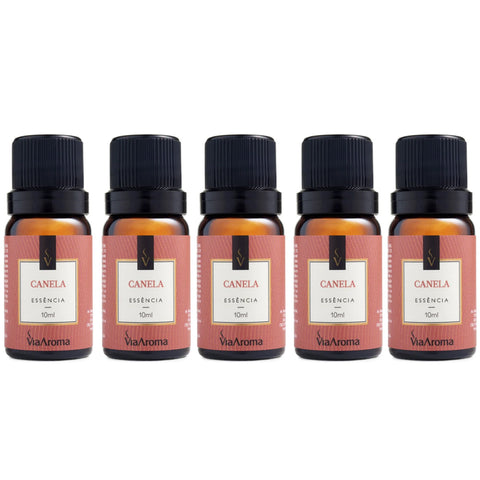 Kit 5 Essências Aromatizadoras para Difusor Elétrico 10ml Via Aroma Canela