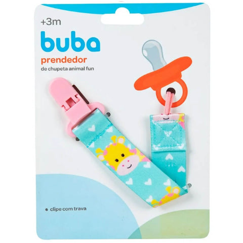 Fita Prendedor de Chupeta Bico Bebê Buba com Fecho Trava Girafinha Colorido