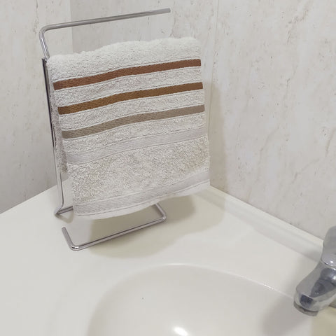 Kit 2 Porta Toalhas De Bancada Lavabo Banheiro Aço Cromado