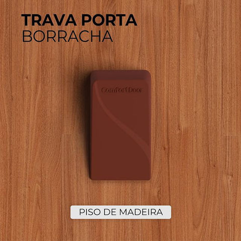 Kit 4 Calços Aparadores De Portas Comfortdoor Trava Porta De Borracha Marrom