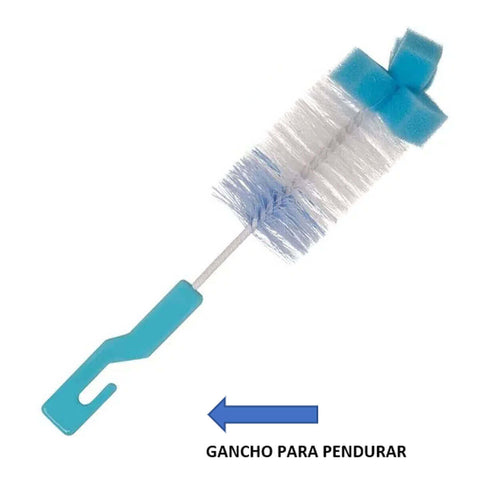 6 Kits de Escovas para Limpeza de Mamadeira e Bico Esponja Higienização Buba Azul