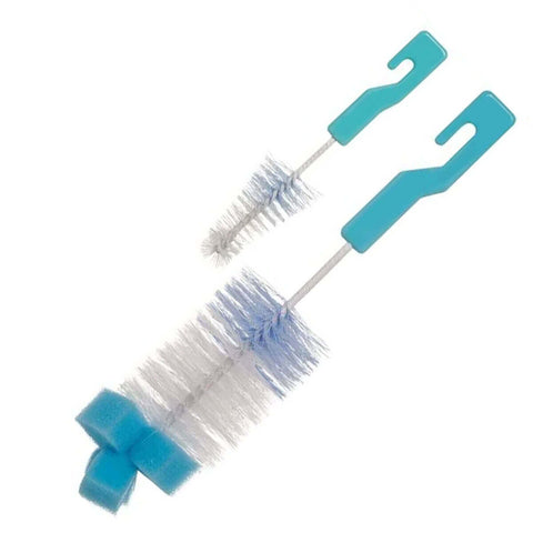 6 Kits de Escovas para Limpeza de Mamadeira e Bico Esponja Higienização Buba Azul