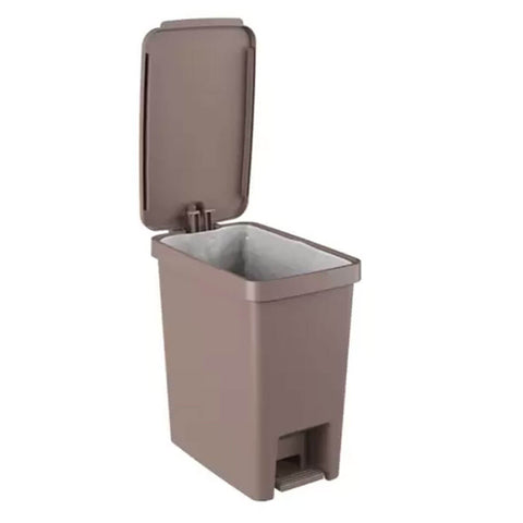 Lixeira Grande com Pedal 15l Banheiro Cozinha Escritório Single Cinza Quente Coza