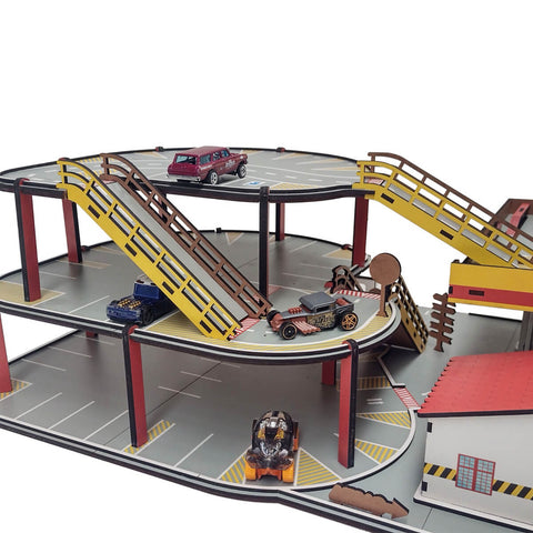 Pista Brinquedo Lava Rápido Carrinho Infantil Posto Garagem MDF Carrinhos