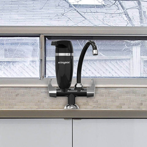 Filtro com Torneira Móvel de Bancada Acqua Premium Purificador Água Pia Cozinha Preto Acquabios