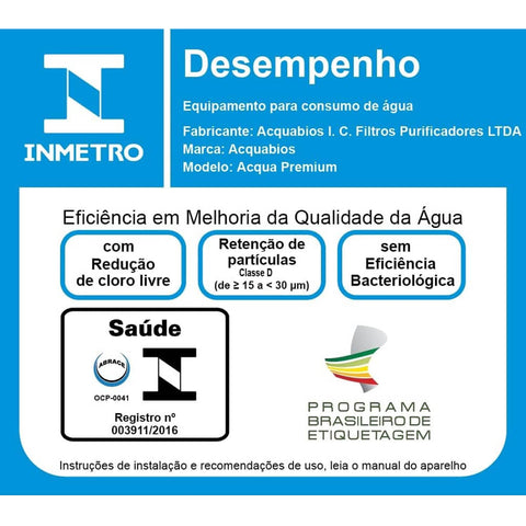 Filtro com Torneira Móvel de Bancada Acqua Premium Purificador Água Pia Cozinha Preto Acquabios