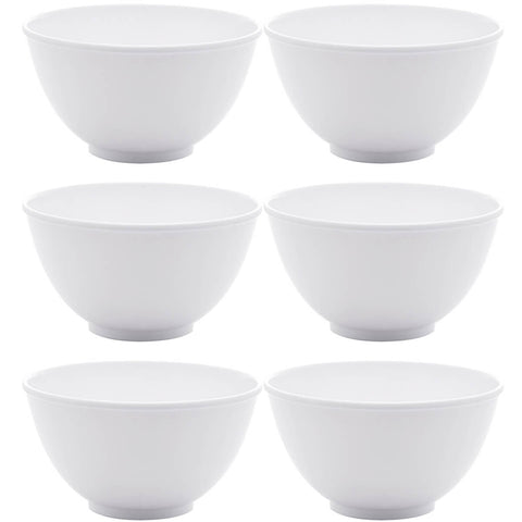 Conjunto 6 Bowls de Melamina Brancas Basic Lyor Cumbucas para Frutas Cereais Ingredientes