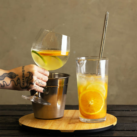 Kit 6 Colheres Bailarinas para Drinks Sucos 30cm Aço Inox Longas Lyor Barman Bartender