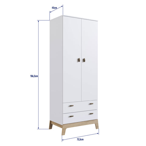 Guarda-Roupas Infantil 02 Portas e 02 Gavetas Branco Itapuã