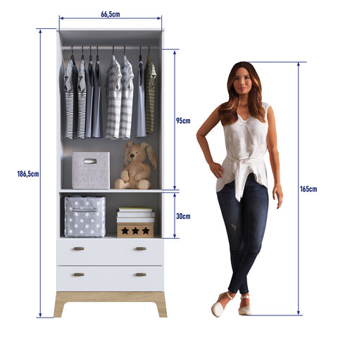 Guarda-Roupas Infantil 02 Portas e 02 Gavetas Branco Itapuã