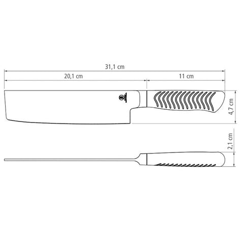 Faca Nakiri Tramontina Sushi Diamond 7' Comida Japonesa Sashimi Lâmina e Cabo em Aço Inox